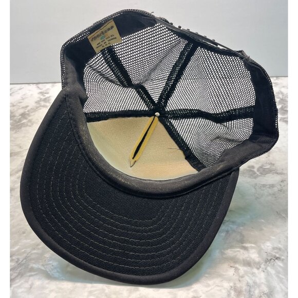 Vintage Pipeco Black Snapback Cap Trucker Hat Construction Irrigation Distressed - Picture 2 of 13